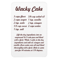 Wacky Cake Recipe Kühlschrankmagnet