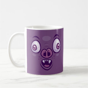 Wacky Cartoon Vampire Bat Face Kaffeetasse