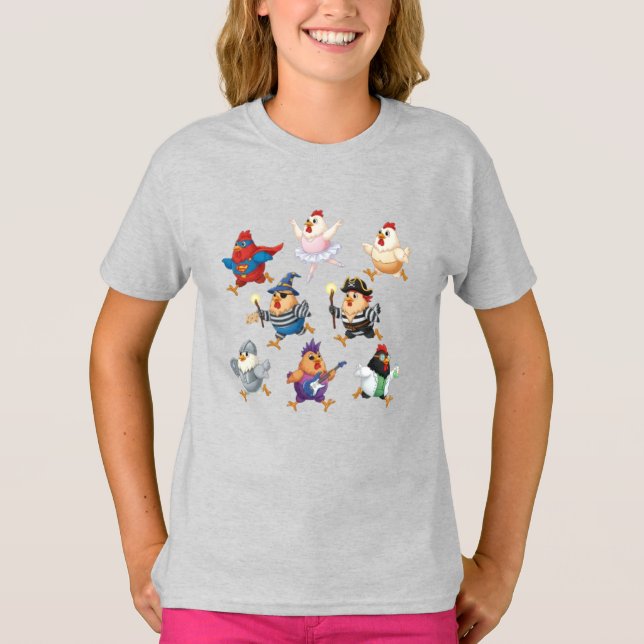 Wacky Chicks in Muscheln T-Shirt (Vorderseite)