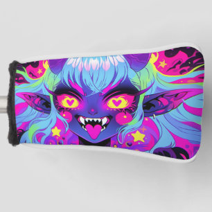 Wacky Demon Elf Anime Girl Tongue Out Golf Headcover