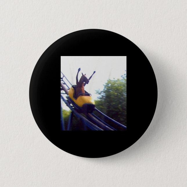 Wacky Horse Riding Roller Coaster Meme Internet Fu Button (Vorderseite)