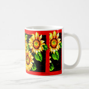 Wacky Over-lapping Sonnenblumen Kaffeetasse