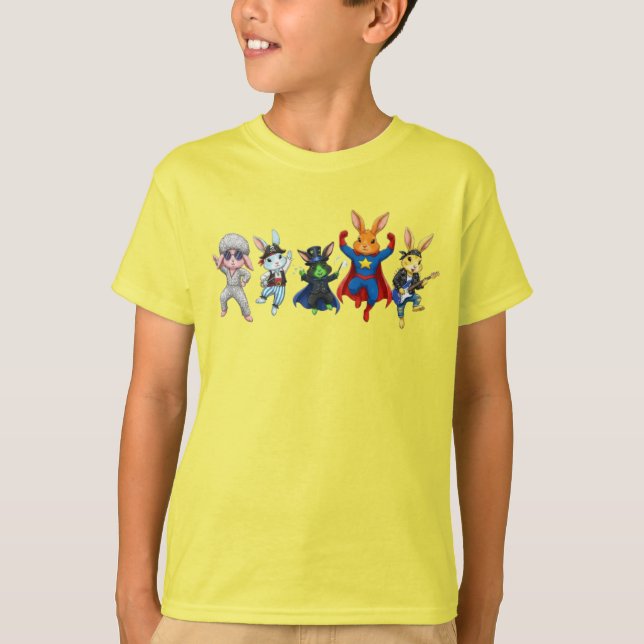 Wacky Rabbits Cartoon Bling T-Shirt (Vorderseite)