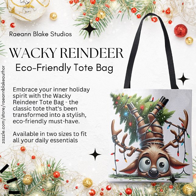 Wacky Reindeer Tote Bag Tasche (Von Creator hochgeladen)