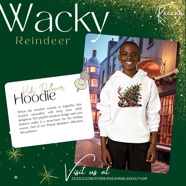 Wacky Rentier Kid's Pullover Hoodie (Von Creator hochgeladen)