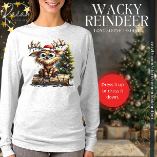 Wacky Rentier Langarm T-Shirt