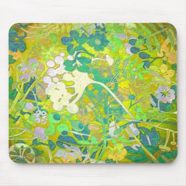 Wacky Retro Floral 2 Mousepad (Vorne)