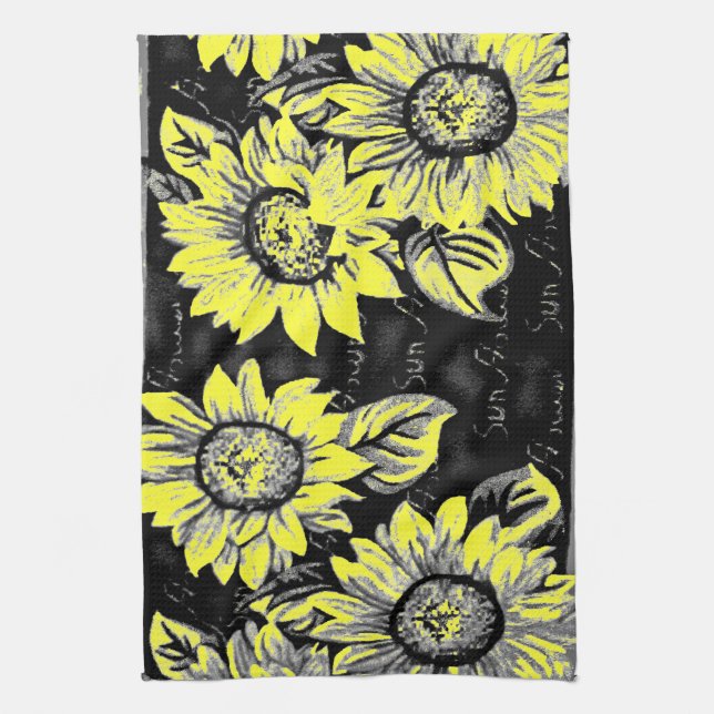 Wacky Sunblumen Geschirrtuch (Vertikal)