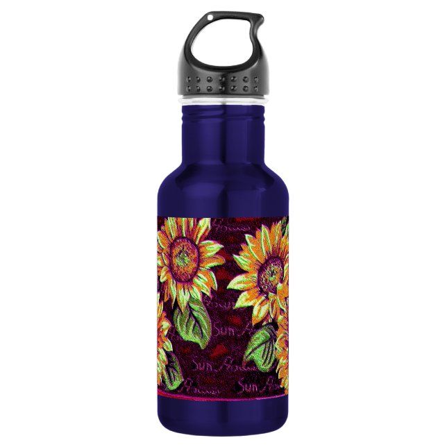 Wacky Sunblumen Trinkflasche (Vorderseite)