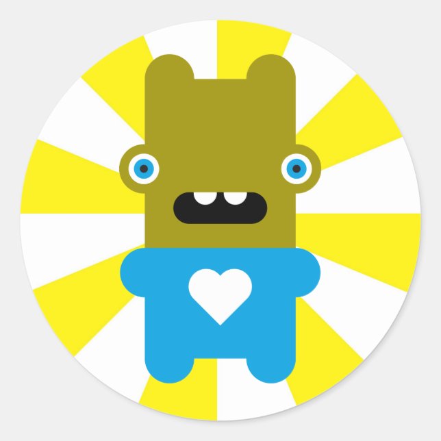 Wacky Wabbit Runder Aufkleber (Vorderseite)