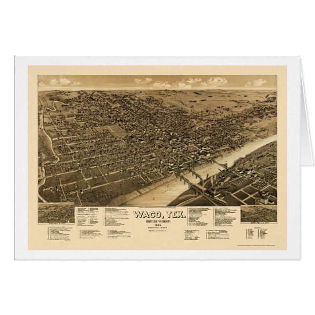 Waco, carte panoramique de TX - 1886 (Devant horizontal)