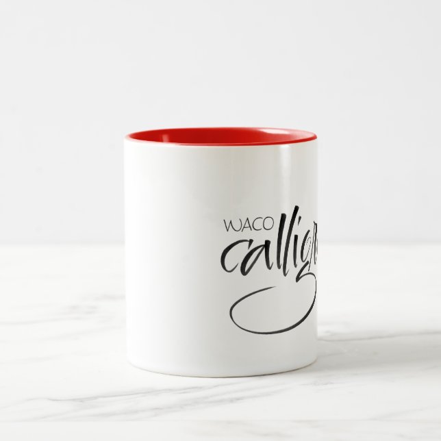 Waco-Kalligraphie-Innungs-Tasse Zweifarbige Tasse (Mittel)