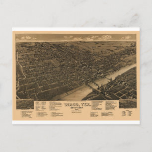 Waco Texas 1886 Postkarte