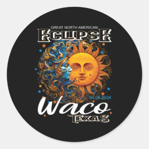 Waco Texas 2024 Total Solar Eclipse Cosmic 8. Apri Runder Aufkleber