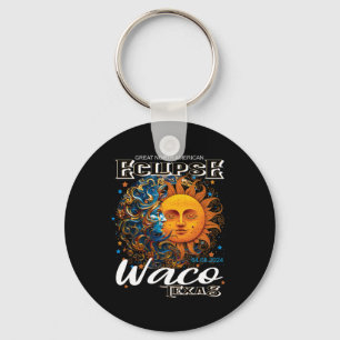Waco Texas 2024 Total Solar Eclipse Cosmic 8. Apri Schlüsselanhänger