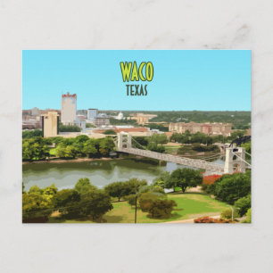 Waco Texas Brazos River Downtown Vintag Postkarte