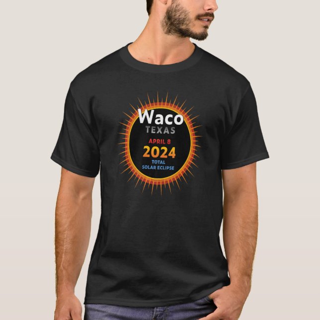 Waco Texas TX Total Solar Eclipse 2024 2 T-Shirt (Vorderseite)