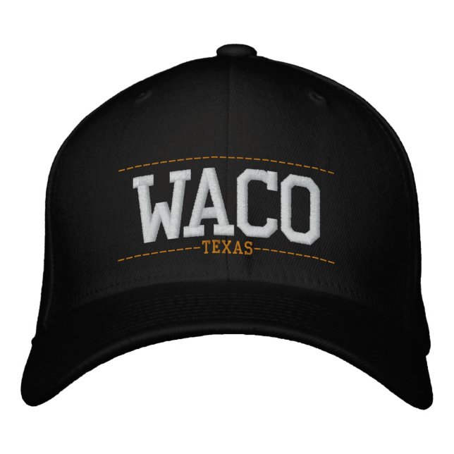 Waco Texas USA Stickereihats Bestickte Baseballkappe (Vorderseite)