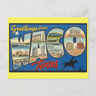 Waco Texas Vintage-Reisepostkarte Postkarte