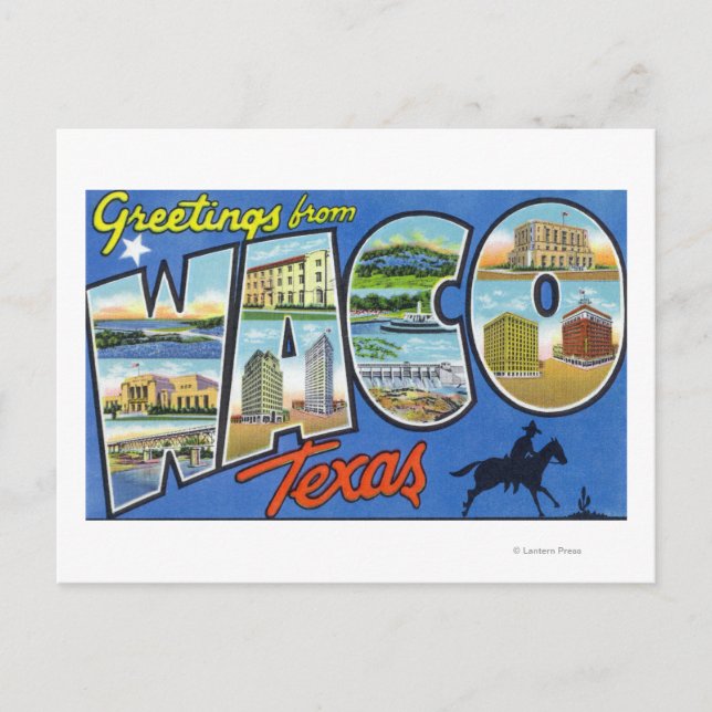 Waco, TexasLarge Letter ScenesWaco, TX Postkarte (Vorderseite)