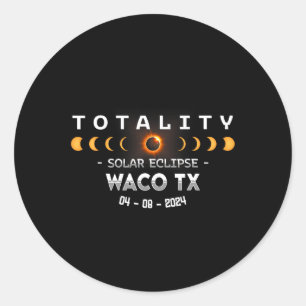 Waco Tx Total Solar Eclipse 2024 Runder Aufkleber