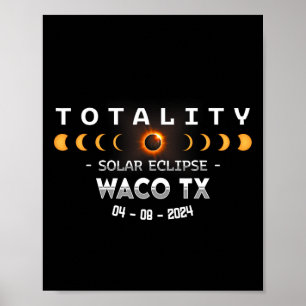Waco Tx Totale Sonnenfinsternis 2024 Poster