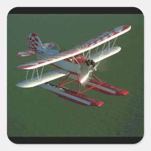 Waco, UBF-2, Luftfahrt 1933_Classic Quadratischer Aufkleber