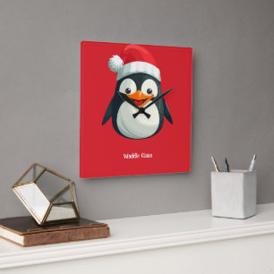 Waddle Claus Quadratische Wanduhr
