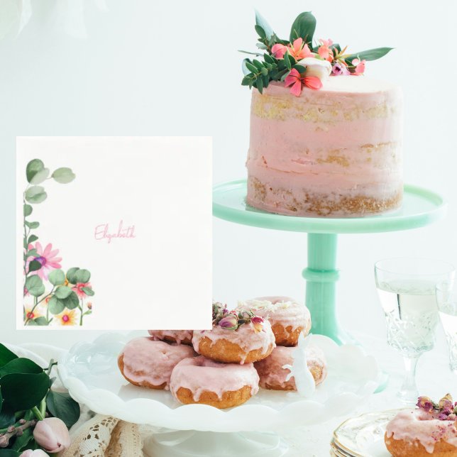 Waddle dann Schwadle Light Pink Baby Dusche Serviette (Von Creator hochgeladen)