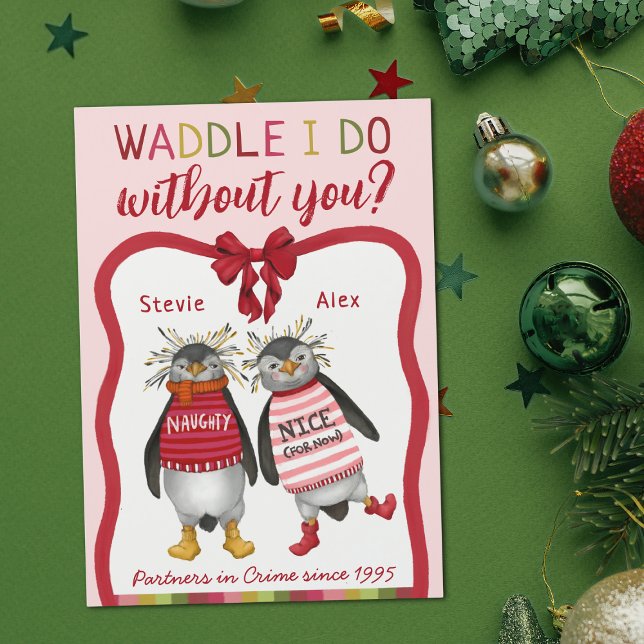 Waddle I do Without you Pinguin Paare Weihnachten Magnetkarte (Von Creator hochgeladen)