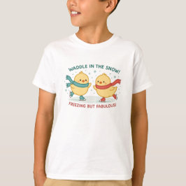 Waddle in the Snow Chicks Kids Shirt | Cute Winter