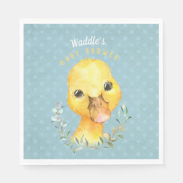 Waddle McQuackers Niedlich Duck Baby Shower Serviette (Vorderseite)