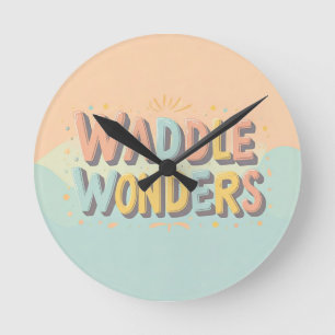 Waddle Wonders Runde Wanduhr