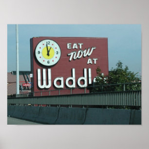 Waddles Restaurant Portland Oregon Poster