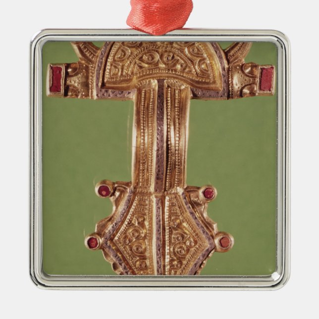 Wadenbein mit Köpfen der Vögel Ornament Aus Metall (Vorne)