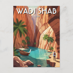 Wadi Shab Oman Reise Postkarte