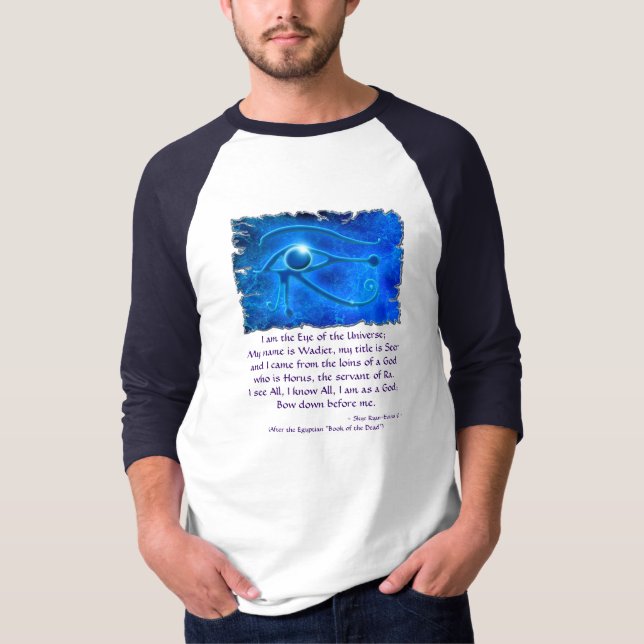 WADJET, AUGE DES HORUS Ägyptisches 3/4-Ärmeliges S T-Shirt (Vorderseite)