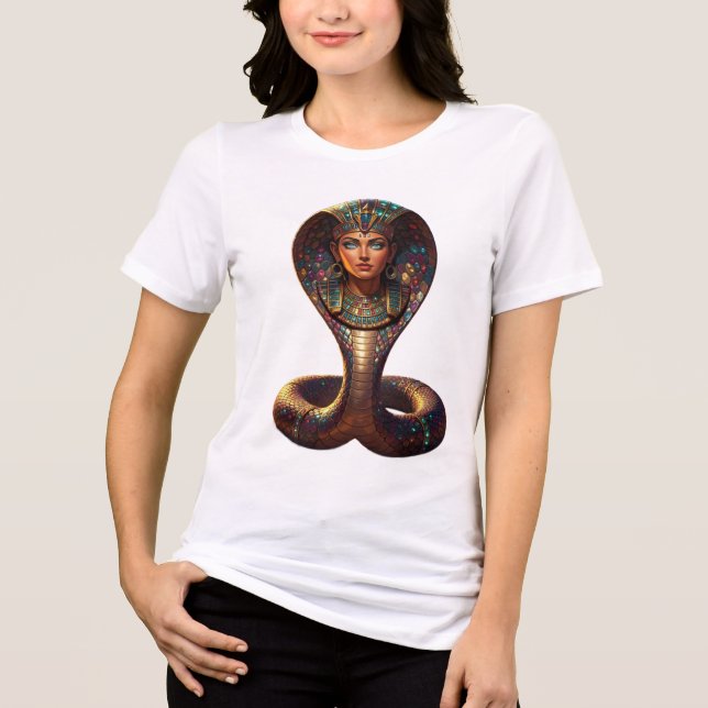 Wadjet – Egyptian Cobra Goddess´7 Tri-Blend Shirt (Vorderseite)