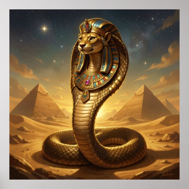 Wadjet – Egyptian Cobra Goddess Poster (Vorne)