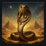 Wadjet – Egyptian Cobra Goddess Poster<br><div class="desc">Wadjet is a cobra goddess in Egyptian mythology and a protector of the pharaoh and Lower Egypt. She represents protection,  power,  and royal authority.</div>