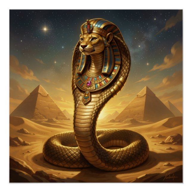 Wadjet – Egyptian Cobra Goddess Poster (Vorderseite)