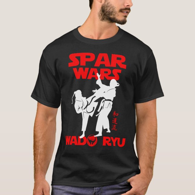 Wado Ryu Karate Kumite Spar Wars - T-Shirt Budo (Devant)