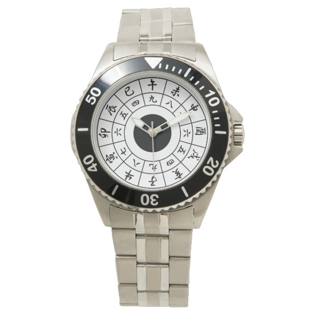 Wadokei Japonais montre Kanji noir (devant)