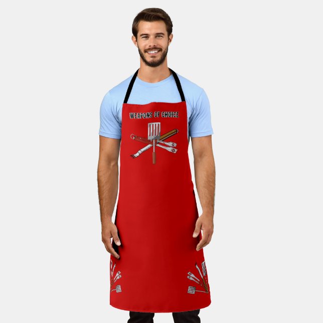 Waffe der Wahl Grillen BBQ Schürze (Getragen)