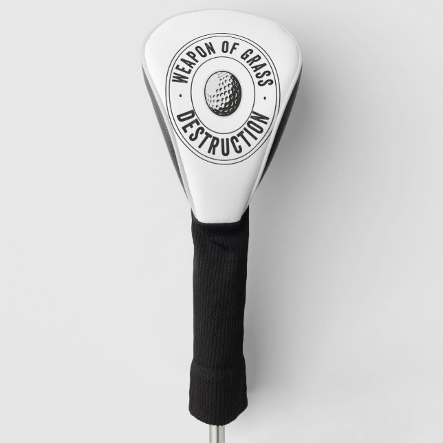 Waffe der Zerstörung von Gras Funny Golf Disk Gesc Golf Headcover (Vorderseite)