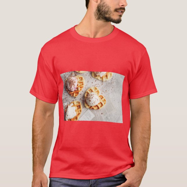Waffel-Eiscreme-Liebe-Tee T-Shirt (Vorderseite)