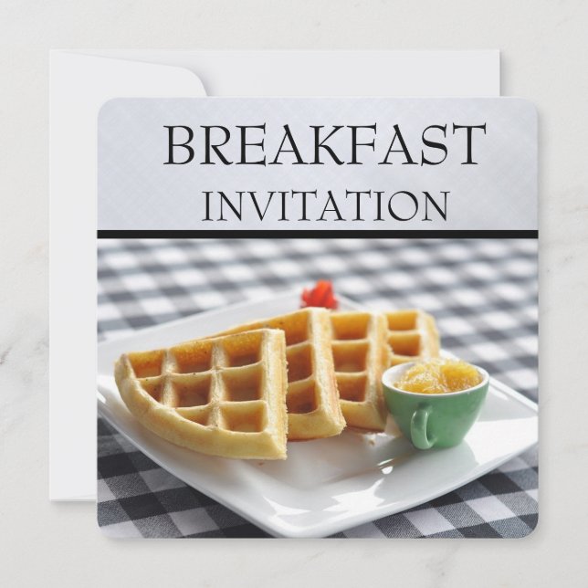 Waffel-Platten-Einstellungs-Frühstücks-Einladungen Einladung (Vorderseite)