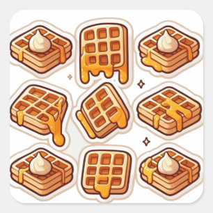 Waffelaufkleber Teil 1 Quadratischer Aufkleber