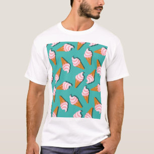 Waffelcones Eis und gefrorenes Joghurtmuster T T-Shirt