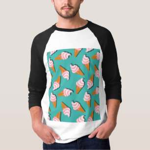 Waffelcones Eis und gefrorenes Joghurtmuster T T-Shirt